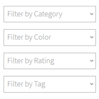 Woocommerce filter styled as dropdown select box in the annasta Filters plugin